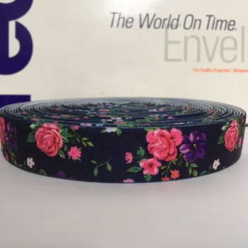 

12Meters 1" 25mm Rose Blossom Suspender Elastic Webbing Great For Mitten Clips Making