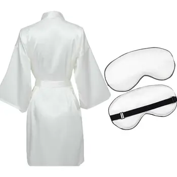

YUXINBRIDAL 2019 NEW Satin Silk Robe & Silk Sleep Eye Mask Bridal Robes Bride Bridesmaid Souvenir Wedding Gift
