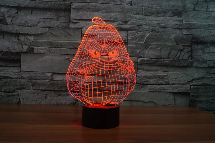 Восковая тыква 7 цветов лампа 3d Визуальный светодиодный ночник для детей