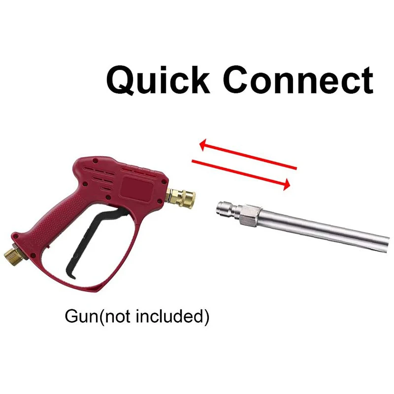 Pressure Washer Extension Rod, 17-Inch Stainless Steel 1/4 Inch Quick-Connect Electric Washer Nozzle, 2 Pieces 5