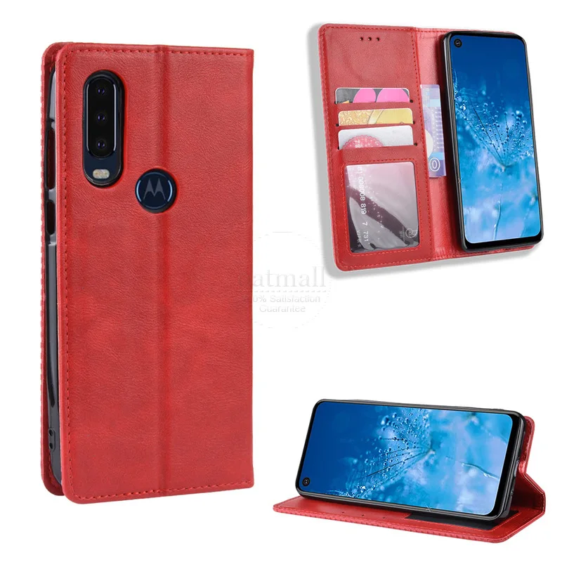 Роскошный Ретро Тонкий магнитная кожа флип чехол для Motorola MOTO One Action чехол-подставка мягкий чехол для телефона