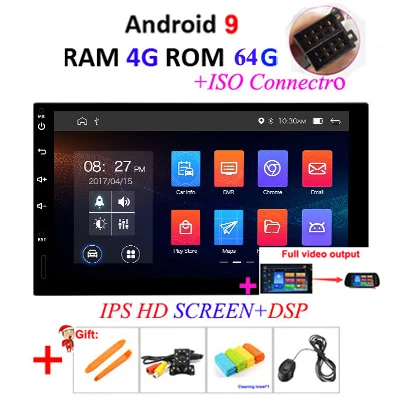 ISO 4G 64G IPS DSP F DSP ips 4G 64G Android 9,0 2 Din Универсальное автомобильное радио ПК мультимедийный плеер видео gps головное устройство в тире для NISSAN/VW/TOYOTA OBD2 - Цвет: ISO 4G 64G IPS DSP F
