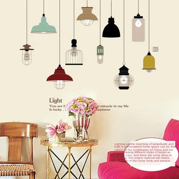 

Wall Sticker European Hand-painted Chandelier Wallpaper Living Room Bedroom Background Beautiful Decorative Sticker