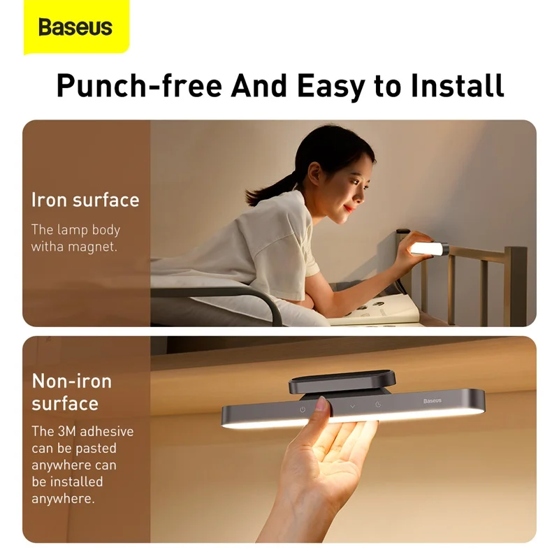 Baseus LED Table Lamp Magnetic Desk Lamp Hanging Wireless Touch Night Light for Study Reading Lamp Stepless Dimming USB Light 4