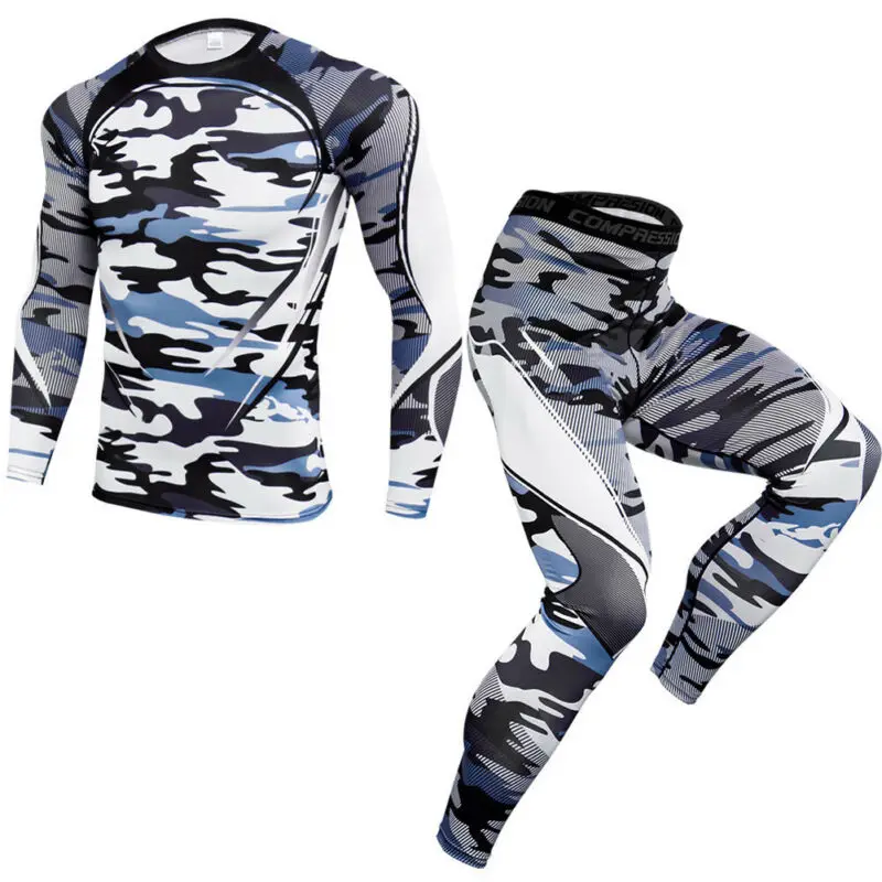 Men/'s Compression Base Layer Set Fitness Running Basketball Mock Shirt Legging