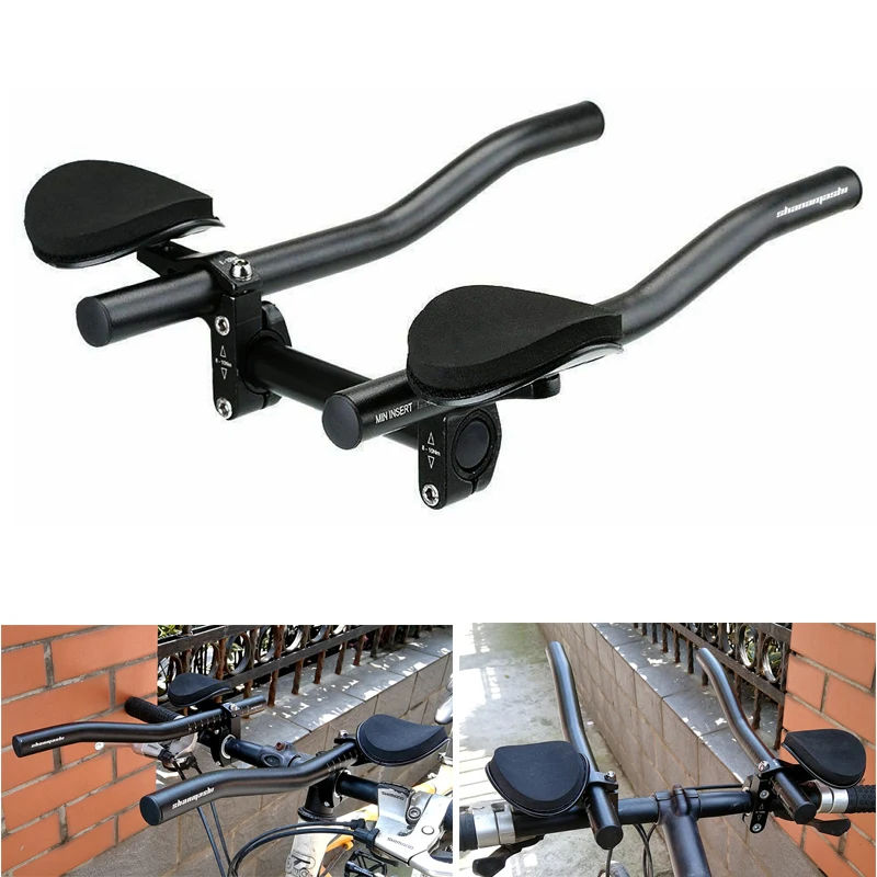 Best Bicycle Rest Handlebar Aluminum Alloy MTB Mountain Bike Extender Handle Bar Cycling TT Bar Arm Rest Handlebar Bike Accessories