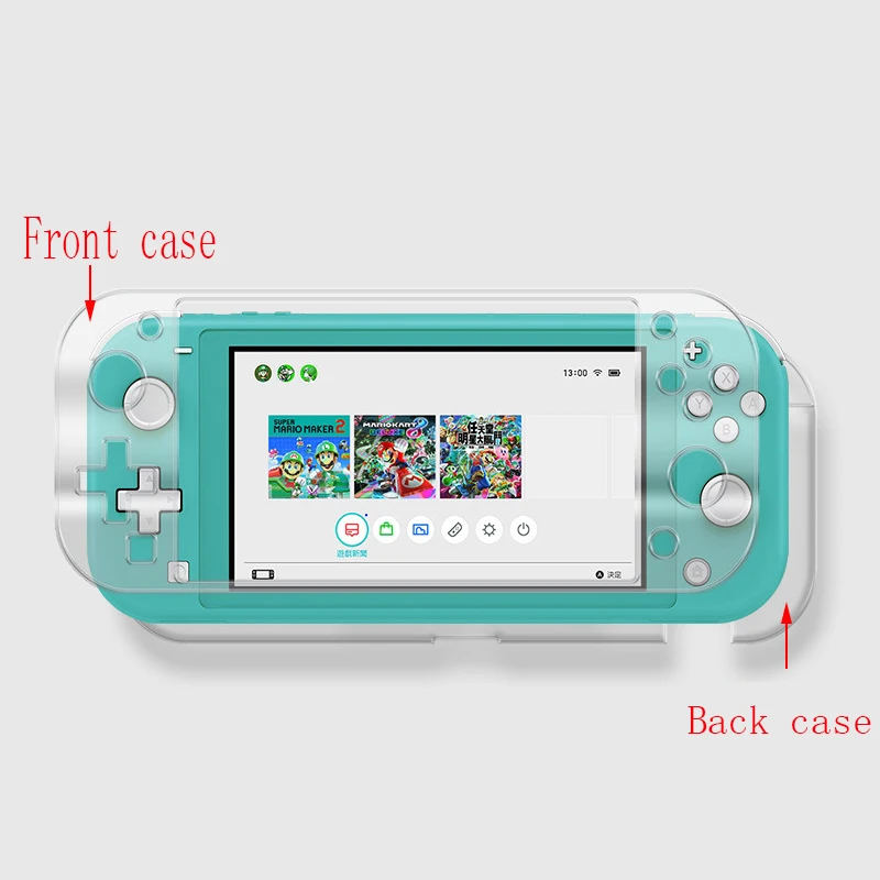 Case For Nintend Switch lite Transparent Clear Cover for nintendo switch mini NS Hard Crystal Shell Screen Tempered Glass Film (4)
