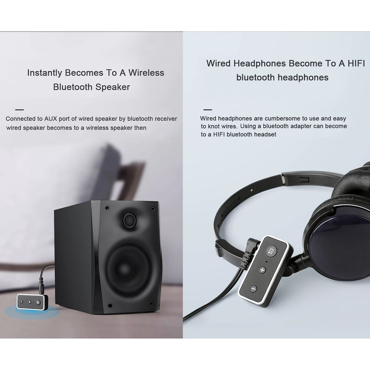Мини беспроводной Bluetooth 3,5 мм AUX автомобильный аудио ресивер стерео музыкальный адаптер с микрофоном встроенный аккумулятор поддержка громкой связи
