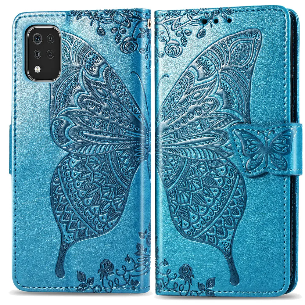 

3D Embossing Leather TPU Bumper Capa for LG K42 Flip Case Butterfly Wallet Card Slot Holder for LG K52 Case LG K62 K 52 42 Funda