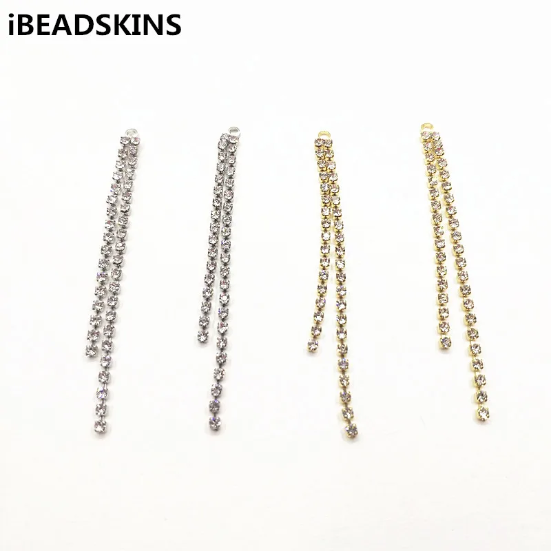 

New arrival! 70x4mm 100pcs Rhinestone claw chain charm for earrings/earrings accessories/Earring parts DIY
