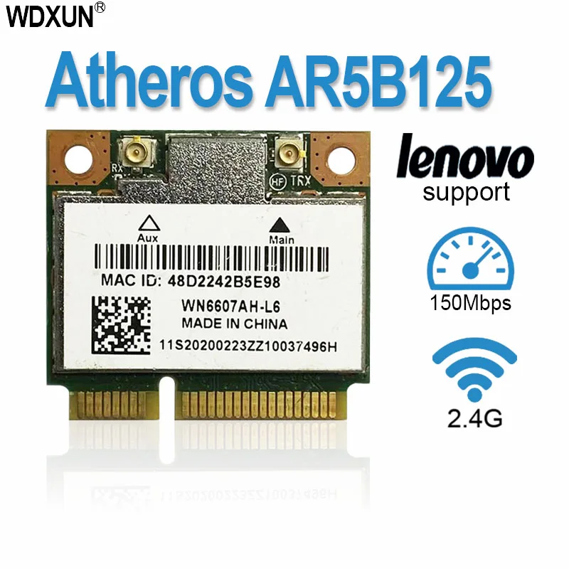 

Atheros AR5B125 AR9485 Half Mini PCI-E беспроводная карта для lenovo G400 G500 G505 G410 G510 G510 Y410P