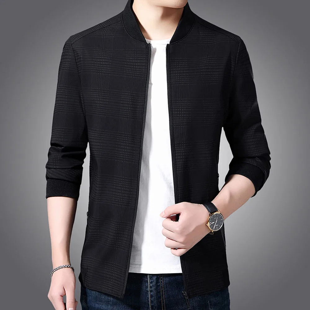

Slim Fit Solid Mens Bomber Jacket 2020 Spring Autumn Male Baseball Thin Jackets Brand Casual Coat Top Men's Windbreaker Jacket