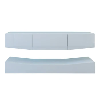 

120cm LED TV Cabinet With Upper And Lower Wall White with RGB Led Lamp