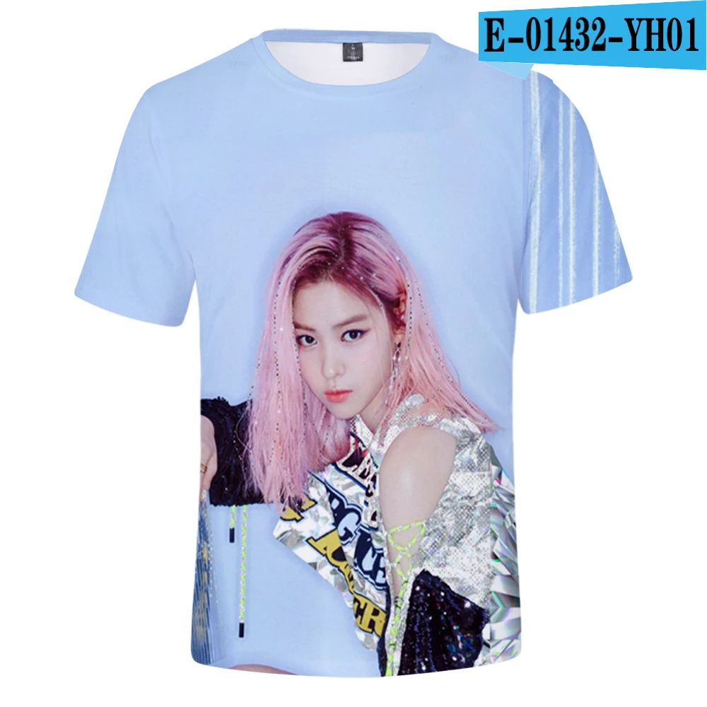 Новая ITZY 3D футболка Женская Новая высококачественная Kpop популярная во всем мире певица ITZY футболка футболки для девочек - Цвет: 3D