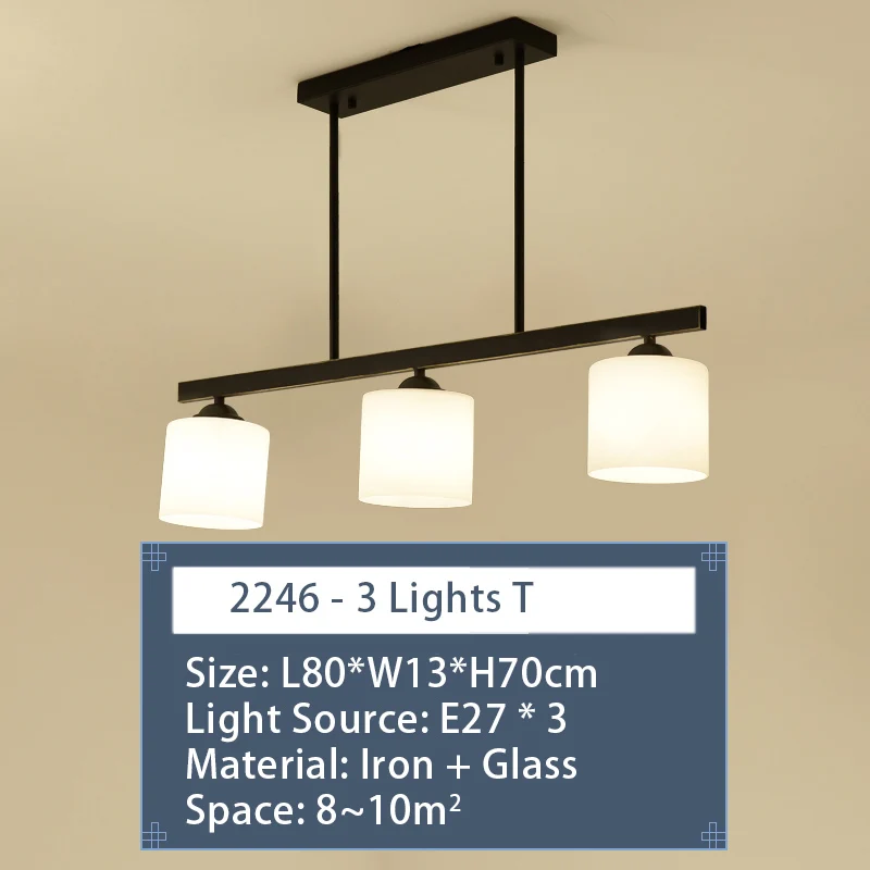 3 Lights T Люстра светильник ing led люстры светильник s современный китайский стиль железный светильник для гостиной столовой дома спальни - Цвет абажура: 3 Lights T
