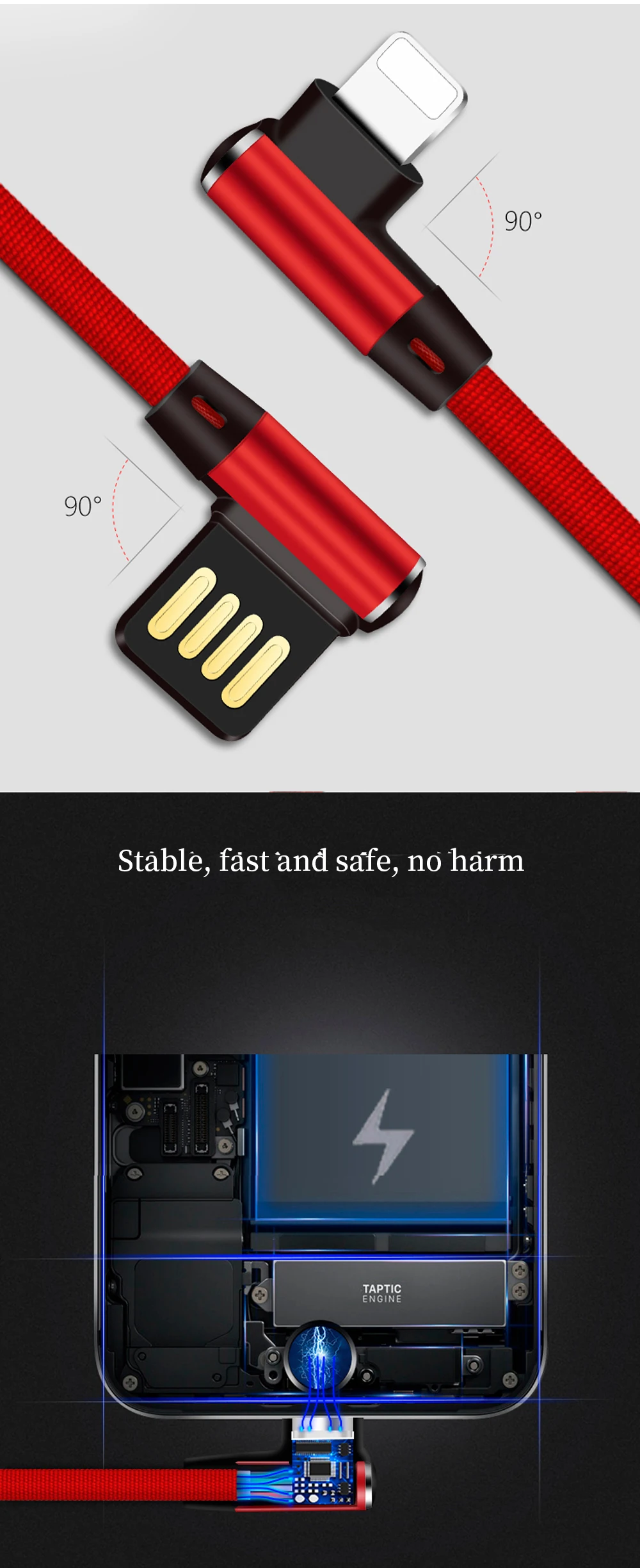 Type C USB 2.4A 2A Быстрый зарядный кабель Usb 90 градусов L type-c шнур данных зарядное устройство USB-c для samsung Xiaomi huawei p20 p30 mate20
