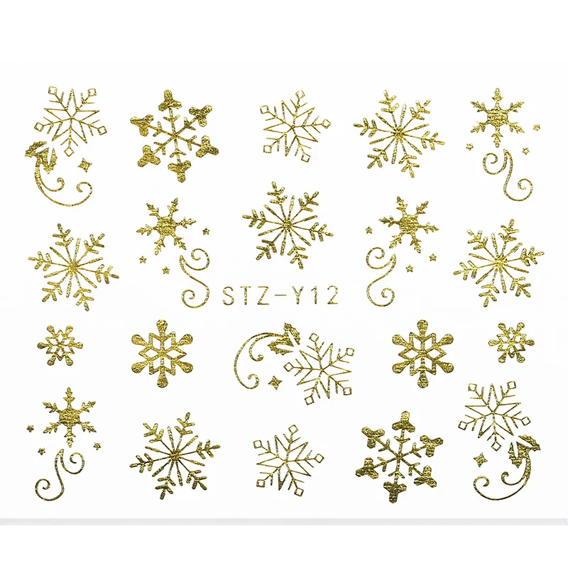 1 лист Рождественский узор для наклейки для ногтей 3D Снежинка звезда лазерный блеск Рождественский дизайн ногтей переводная наклейка s