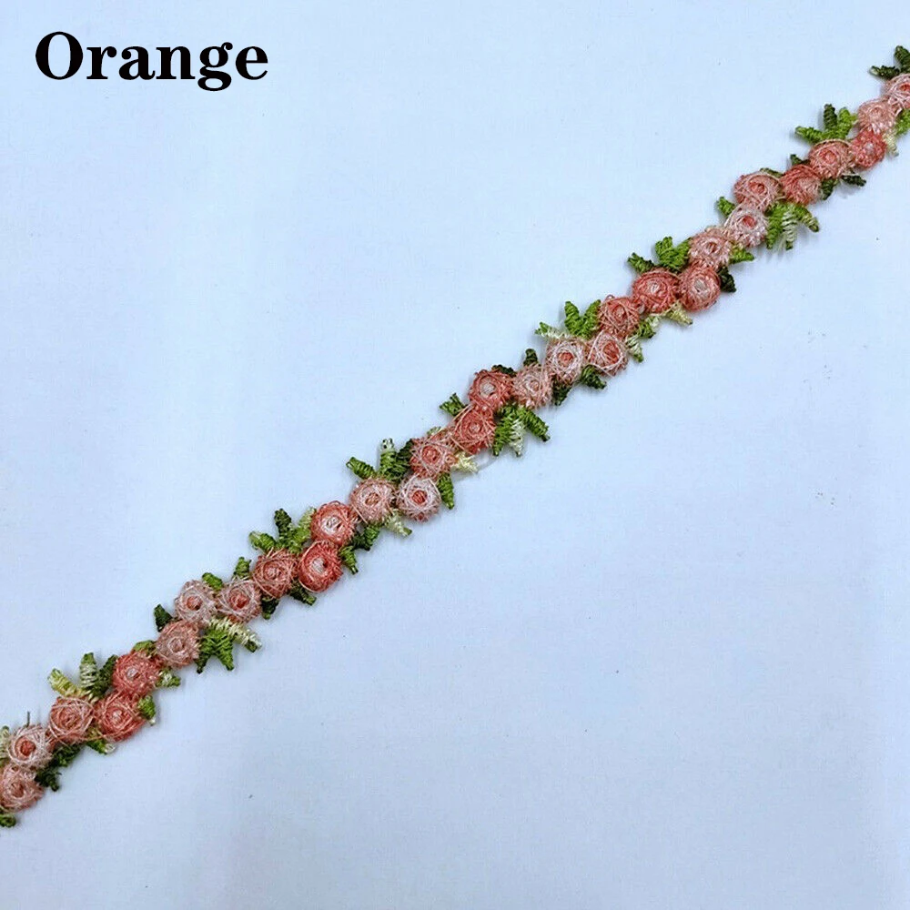 1 metro di nastro di pizzo ricamato, tessuto con fiori, nastro di pizzo