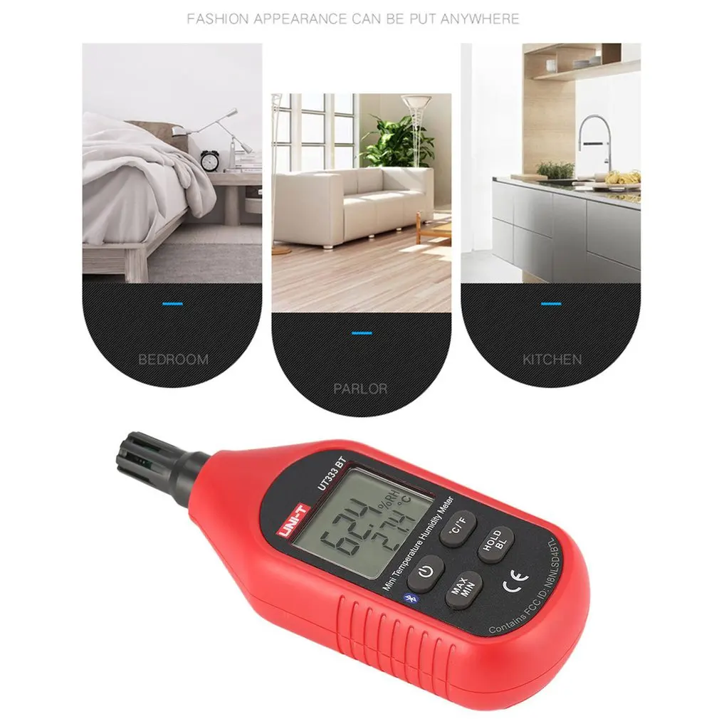 UNI-T UT333BT Bluetooth термометр гигрометр Цифровой ЖК-дисплей измеритель температуры воздуха Измеритель влажности электронный измеритель влажности