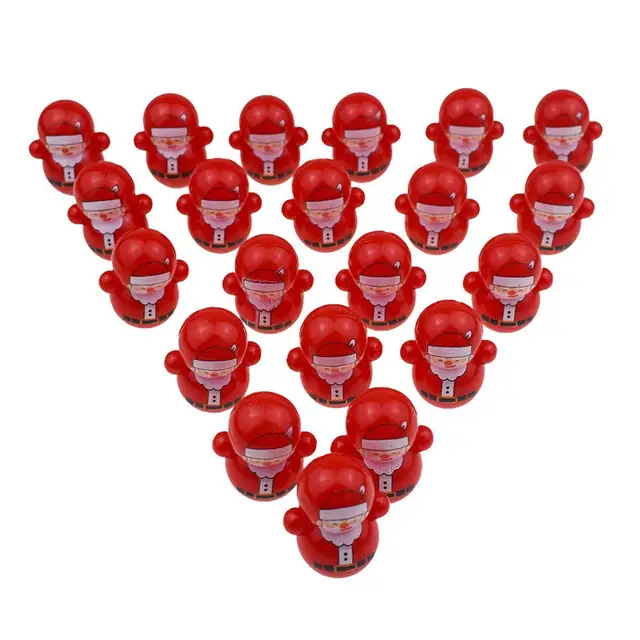 Christmas Wobbling Toy Roly Poly Wobble Toys Red Santa Claus Rolling Wobbling Toys Plastic Christmas Tumbler Wobbler Toy For 1
