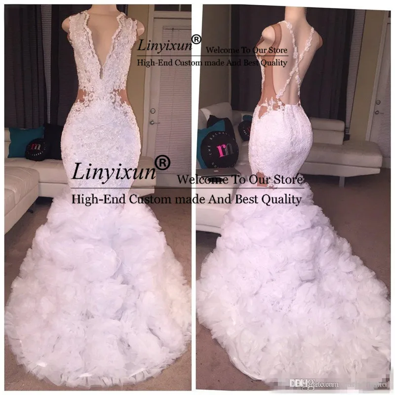 2020 Nieuwste Designer Kant Mermaid Prom Jurken Kelderen V-hals Puffy Rok Sexy Criss Cross Backless Lange Trein Avondjurken 2020 Nieuwste Designer Kant Mermaid Prom Jurken Kelderen V-hals Puffy Rok Sexy Criss Cross Backless Lange Trein Avondjurken