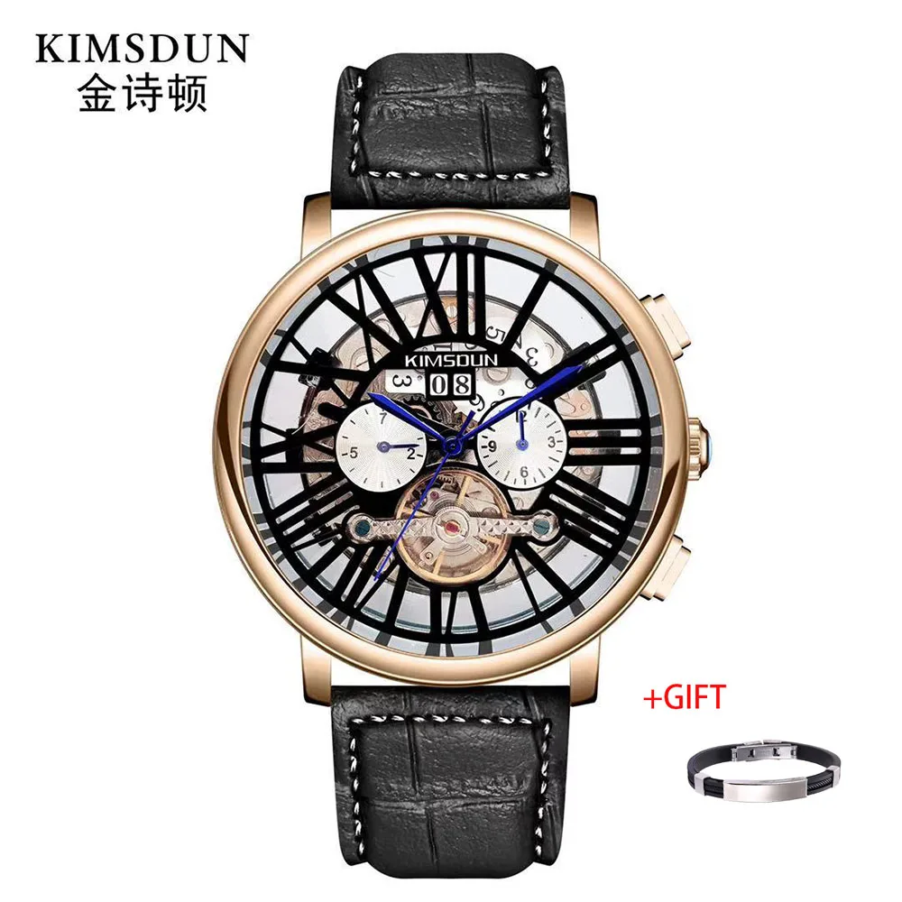 

Fashion Big Dial Cool Watch Men Luxury Leather Waterproof Chronograph mechanical Sport Wrist Watch Men Clock Male Relogio Mascul