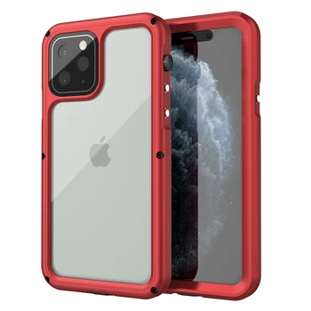 

IP68 Metal Waterproof Phone Cases For iPhone11 Pro X XR XS Max Case Swimming Diving Waterproof Full Protective Shockproof Cover