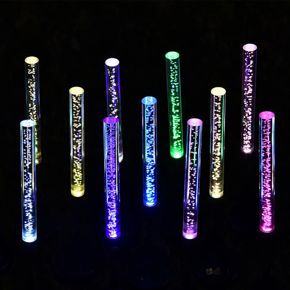 

2pcs Bubble Solar Lights Garden Solar Tube Lights Colorful Changing Courtyard Path Deco Pathway Lawn Garden Stick Stake Lamp
