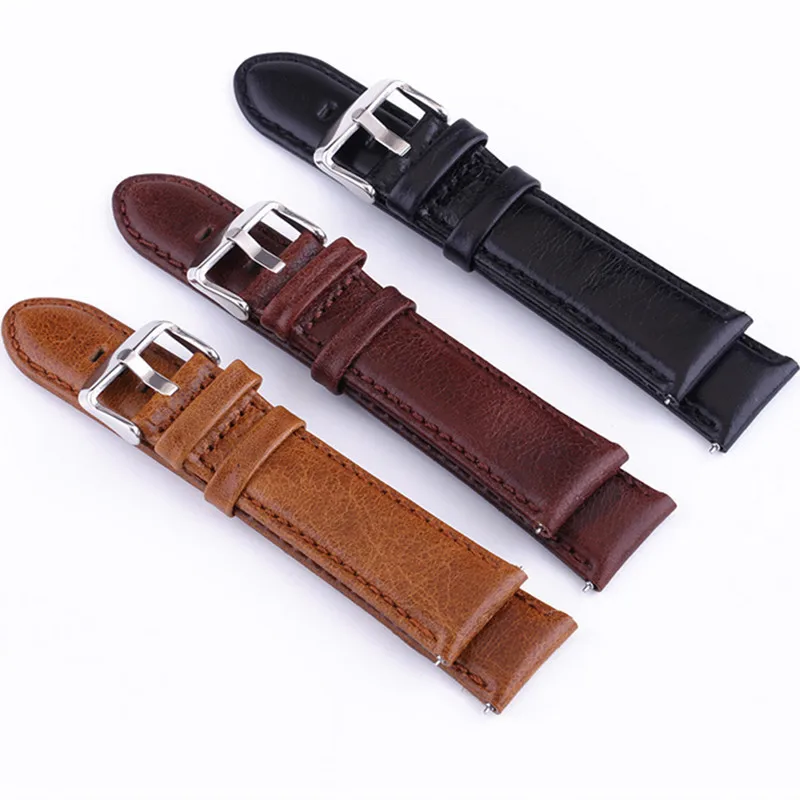 Oil Tanned Leather 24mm 22mm 20mm 18mm Watchband Quick Release Watch