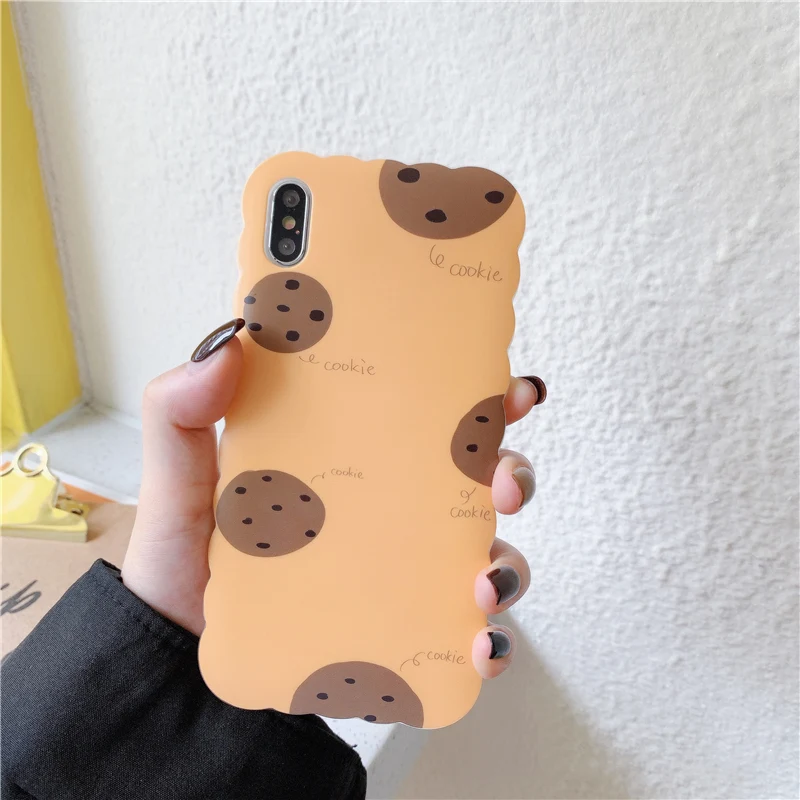 

Cute Cookies painted phone cases for iphone XS Max XR XS case For iphone 6 6s 7 8 Plus Matte Soft silicon Case back cover