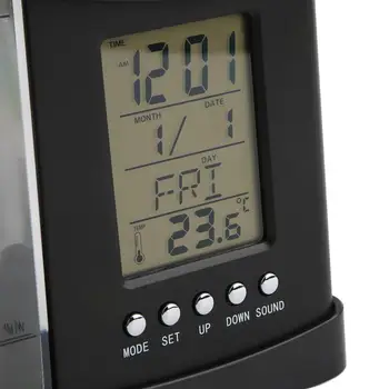 

USB Desktop Mini Fish Tank Aquarium LCD Timer Clock LED Lamp Light Black QT