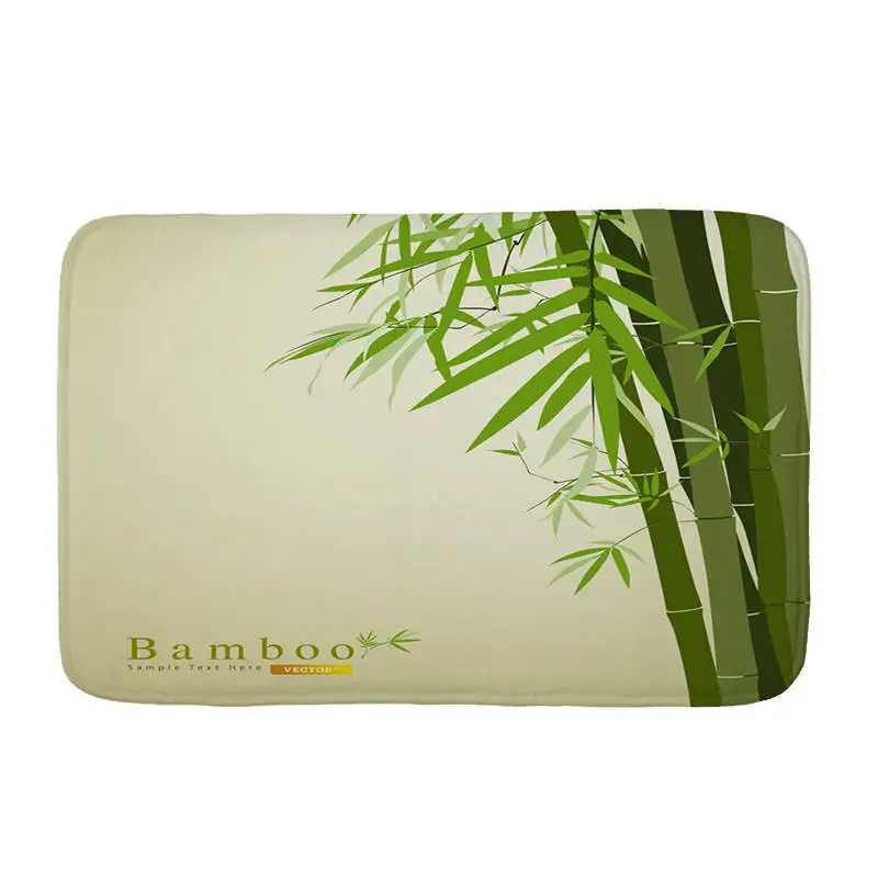 Bamboo SPA Bath Salts printed Flannel Floor Mat Anti-Slip Tapete Floor Mats Kitchen Doormat welcome mats for front door