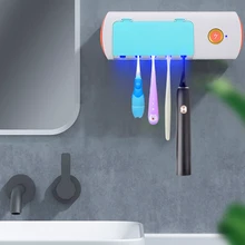 

Battery Powered Sanitizer Bathroom UV Toothbrush Toothbrush Wall Mount Holder Portable Ultraviolet Disinfection Box