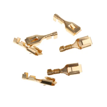 

100Pcs Male+Female 6.3mm Terminals Brass Copper Crimp Wire Spade Connectors 100% Brand New And High Quality