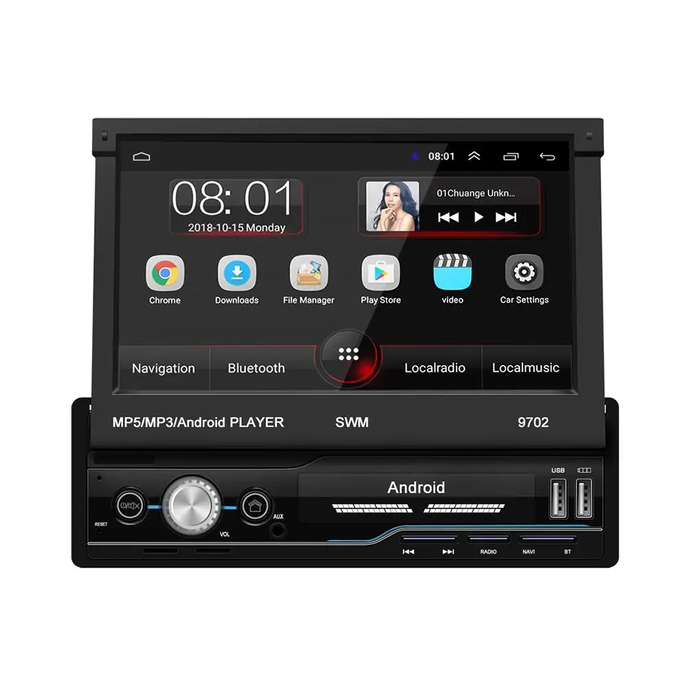 Автомобильный MP5 плеер 7 дюймов Автомобильный Радио Android 8,1 gps навигация Россия и Европа карта Wifi usb зарядка 1 Din HD сенсорный экран