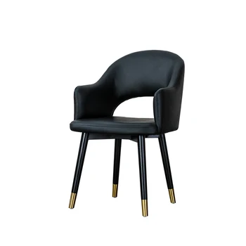 

Nordic postmodern light luxury solid wood dining chair model room hotel chair neoclassical Chinese style cafe stool