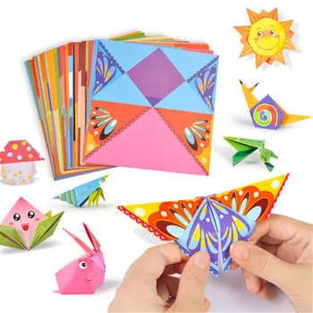 54 Pages Montessori Toys DIY Kids Craft Toy 3D Cartoon Animal Origami Handcraft Paper Art Learning Educational Toys for Children