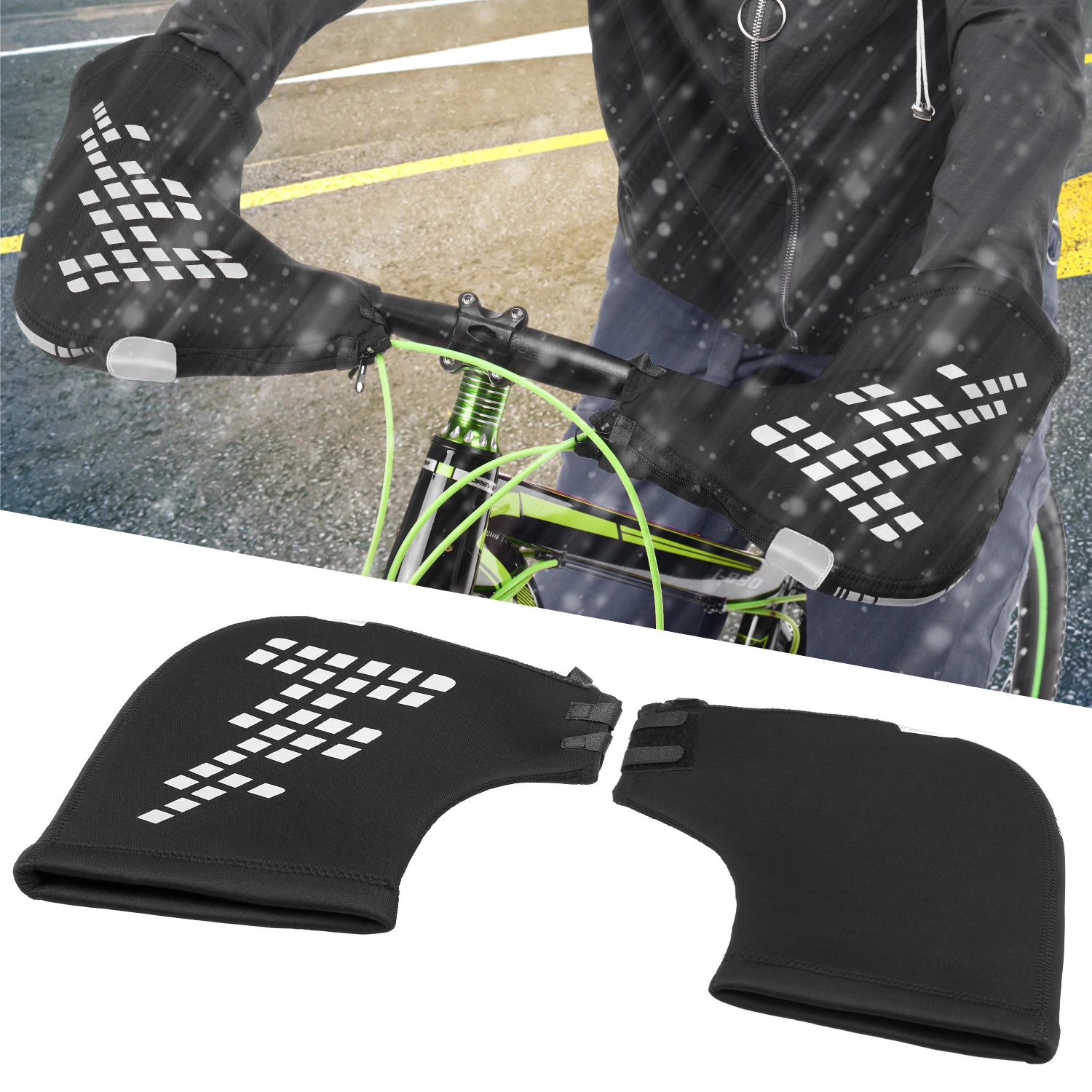 Уличные зимние велосипедные перчатки, ветрозащитные, сохраняющие тепло, для шоссейного велосипеда, руль, перчатки для велоспорта, MTB, горного велосипеда, перчатки