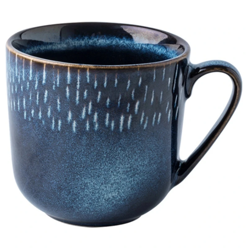 Creative Blue Pottery Ceramic Coffee Mugs for Tea Kids Cups and Mugs Travel Cup for Home Office Breakfast Milk Cups Girl Gift