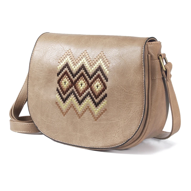 Annmouler модная сумка через плечо винтажная женская сумка кошелек с вышивкой сумка-мессенджер качественная маленькая сумка для девочек Сумка через плечо - Цвет: khaki