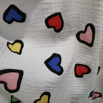 

Cotton Baby Fabric Kids Bibs Double Layer Crepe Natural Yarn Cloth Dress Confortable Soft