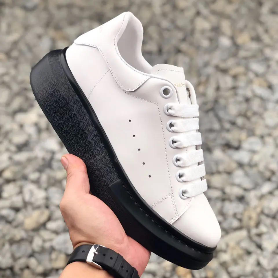 

Dai Wenjie cowhide material white shoes 34-42 yards thick bottom increased women's shoes flat shoes Couple shoes