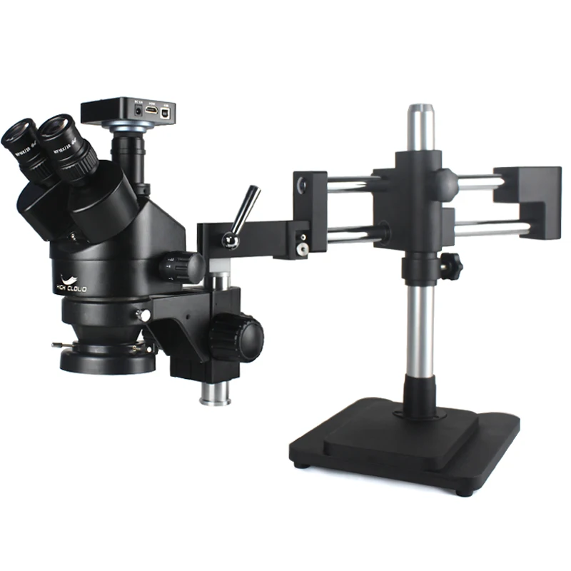 4K 2K HDMI USB Digital Microscope Camera 3.5X-90X Double Boom Zoom Simul Focal Trinocular Stereo Microscope  Phone Repair Tools 3