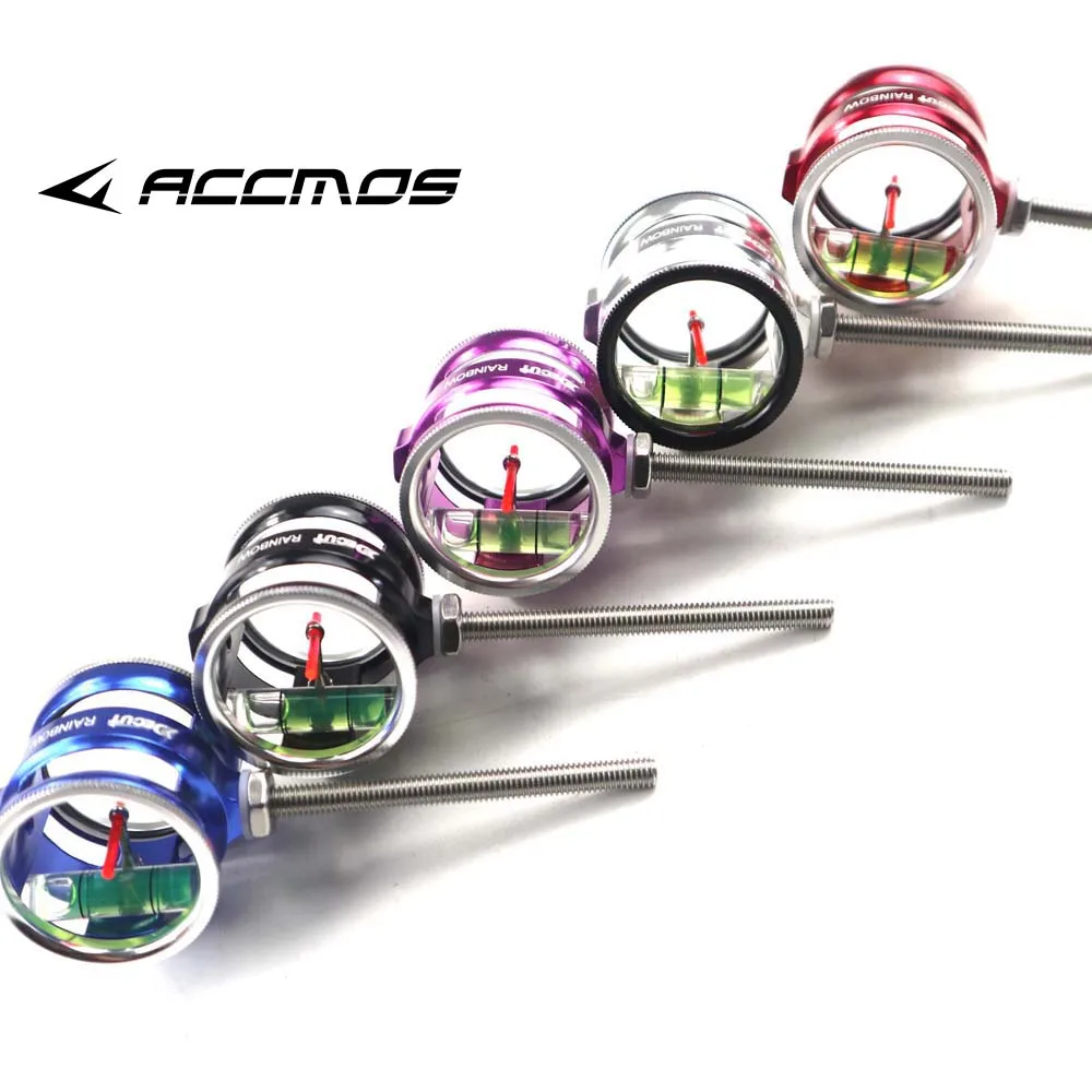 

Archery Compound Bow Scope Sight Pin 0.5/0.75/1.0 Optical Fiber4x 6x 8x Lens Decut Rainbow for Hunting shooting accessory