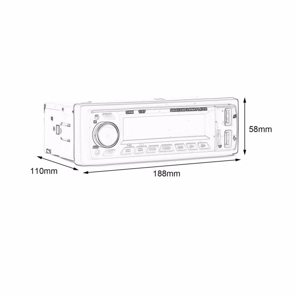 Автомобильный Автомобильный MP3 USB плеер Aux Dual usb Зарядка Поддержка Радио Bluetooth безопасная функция цифровой карты памяти