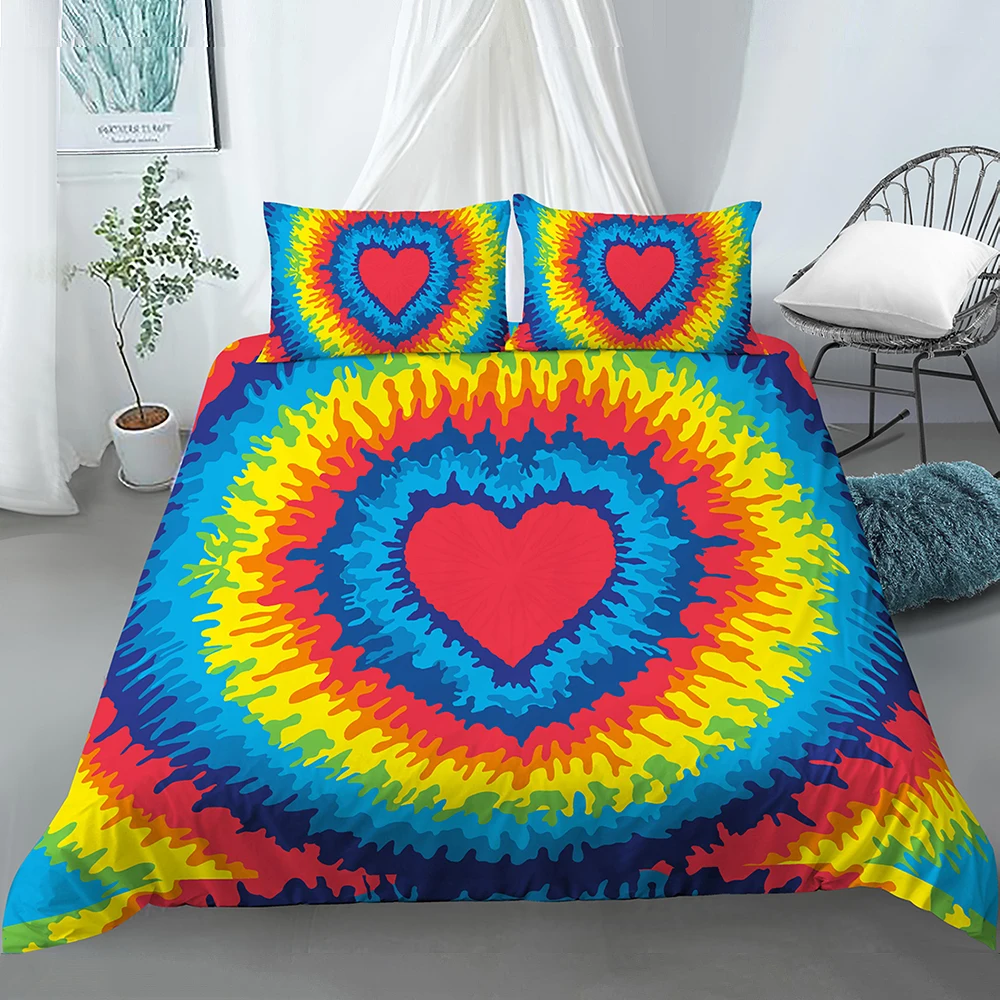 

2/3pcs Rainbow Color Abstract Pattern Duvet Cover Bedding Set for Bedding Room Quilt Covers Single Double Size Home Bed Decor