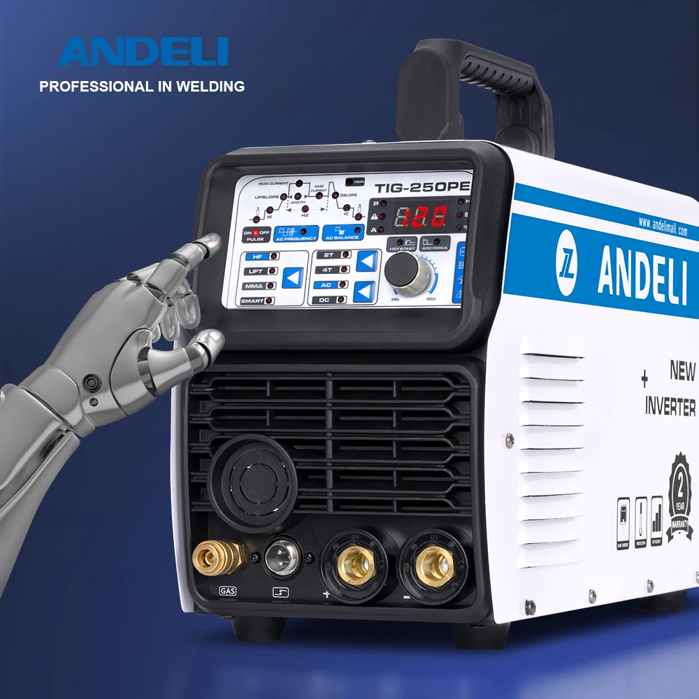 ANDELI TIG-250PE 220 В AC/DC сварочный аппарат TIG MMA/LIFT TIG/HF TIG/3-в-1 алюминиевый Welder | Инструменты