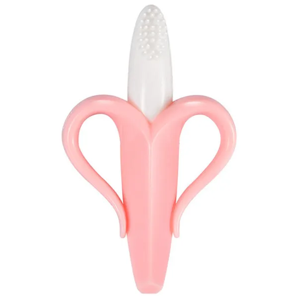 Детская силиконовая учебная зубная щетка в форме банана, безопасный Прорезыватель для зубов для малышей, жевательная игрушка, кольцо для прорезывания зубов, подарок для младенцев, детская, жевательная