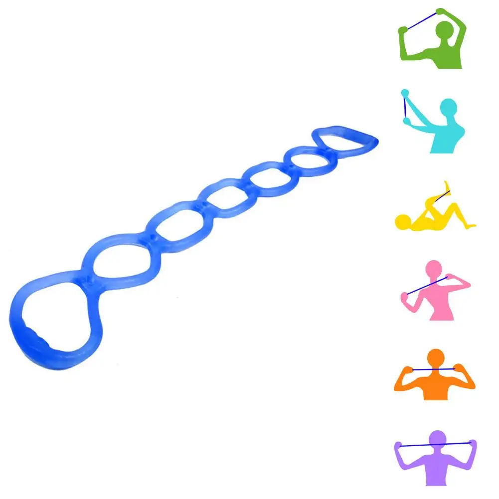 7 Holes Elastic Silicone Fitness Pilates Exercise Yoga Resistance Band Rope Rubber Fitness Mini Bands Workout Equipment