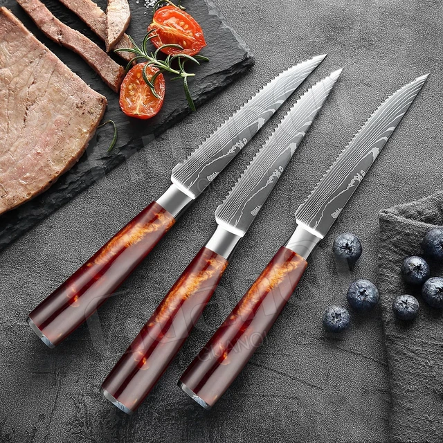 Coltello per affettare carne seghettato in acciaio inossidabile Set di  coltelli da bistecca affilati coltelli da cuoco multiuso di alta qualità per  ristorante - AliExpress